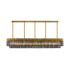 Poland 250 x 40cm Linear Pendant 13 Light E14 Brass/Smoked Sculpted Glass Item Weight: 67kg-1