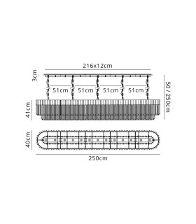 Poland 250 x 40cm Linear Pendant 13 Light E14 Brass/Smoked Sculpted Glass Item Weight: 67kg-2