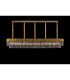 Poland 250 x 40cm Linear Pendant 13 Light E14 Brass/Smoked Sculpted Glass Item Weight: 67kg-3