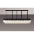Poland 250 x 40cm Linear Pendant 13 Light E14 Matt Black/Clear Sculpted Glass Item Weight: 67kg-3