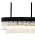Poland 250 x 40cm Linear Pendant 13 Light E14 Matt Black/Clear Sculpted Glass Item Weight: 67kg-5