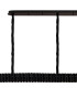 Poland 250 x 40cm Linear Pendant 13 Light E14 Matt Black/Clear Sculpted Glass Item Weight: 67kg-6