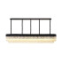 Poland 250 x 40cm Linear Pendant 13 Light E14 Matt Black/Cognac Sculpted Glass Item Weight: 67kg-1