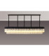 Poland 250 x 40cm Linear Pendant 13 Light E14 Matt Black/Cognac Sculpted Glass Item Weight: 67kg-3