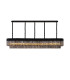 Poland 250 x 40cm Linear Pendant 13 Light E14 Matt Black/Smoked Sculpted Glass Item Weight: 67kg-1