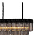 Poland 250 x 40cm Linear Pendant 13 Light E14 Matt Black/Smoked Sculpted Glass Item Weight: 67kg-8