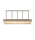 Poland 250 x 40cm Linear Pendant 13 Light E14 Polished Nickel/Cognac Sculpted Glass Item Weight: 67kg-1