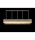 Poland 250 x 40cm Linear Pendant 13 Light E14 Polished Nickel/Cognac Sculpted Glass Item Weight: 67kg-3