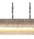 Poland 250 x 40cm Linear Pendant 13 Light E14 Polished Nickel/Cognac Sculpted Glass Item Weight: 67kg-7