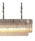 Poland 250 x 40cm Linear Pendant 13 Light E14 Polished Nickel/Cognac Sculpted Glass Item Weight: 67kg-8