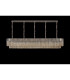 Poland 250 x 40cm Linear Pendant 13 Light E14 Polished Nickel/Cognac Sculpted Glass Item Weight: 67kg-9