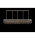 Poland 250 x 40cm Linear Pendant 13 Light E14 Polished Nickel/Smoked Sculpted Glass Item Weight: 67kg-3