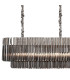 Poland 250 x 40cm Linear Pendant 13 Light E14 Polished Nickel/Smoked Sculpted Glass Item Weight: 67kg-5