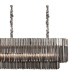 Poland 250 x 40cm Linear Pendant 13 Light E14 Polished Nickel/Smoked Sculpted Glass Item Weight: 67kg-8