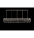 Poland 250 x 40cm Linear Pendant 13 Light E14 Polished Nickel/Smoked Sculpted Glass Item Weight: 67kg-9