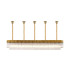 Poland 250 x 40cm Linear Pendant Bell Cup 13 Light E14 Brass/Clear Sculpted Glass Item Weight: 61kg-1
