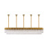 Poland 250 x 40cm Linear Pendant Bell Cup 13 Light E14 Brass/Clear Sculpted Glass Item Weight: 61kg-4