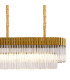 Poland 250 x 40cm Linear Pendant Bell Cup 13 Light E14 Brass/Clear Sculpted Glass Item Weight: 61kg-8