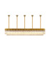 Poland 250 x 40cm Linear Pendant Bell Cup 13 Light E14 Brass/Cognac Sculpted Glass Item Weight: 61kg-1