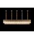 Poland 250 x 40cm Linear Pendant Bell Cup 13 Light E14 Brass/Cognac Sculpted Glass Item Weight: 61kg-3