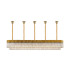 Poland 250 x 40cm Linear Pendant Bell Cup 13 Light E14 Brass/Cognac Sculpted Glass Item Weight: 61kg-4