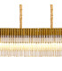 Poland 250 x 40cm Linear Pendant Bell Cup 13 Light E14 Brass/Cognac Sculpted Glass Item Weight: 61kg-7
