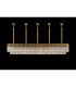 Poland 250 x 40cm Linear Pendant Bell Cup 13 Light E14 Brass/Cognac Sculpted Glass Item Weight: 61kg-9