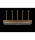 Poland 250 x 40cm Linear Pendant Bell Cup 13 Light E14 Brass/Smoked Sculpted Glass Item Weight: 61kg-3