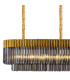 Poland 250 x 40cm Linear Pendant Bell Cup 13 Light E14 Brass/Smoked Sculpted Glass Item Weight: 61kg-5