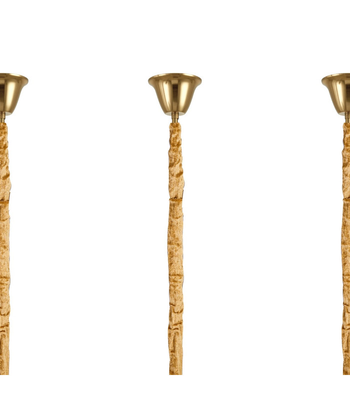 Poland 250 x 40cm Linear Pendant Bell Cup 13 Light E14 Brass/Smoked Sculpted Glass Item Weight: 61kg-6