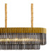 Poland 250 x 40cm Linear Pendant Bell Cup 13 Light E14 Brass/Smoked Sculpted Glass Item Weight: 61kg-8