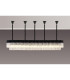 Poland 250 x 40cm Linear Pendant Bell Cup 13 Light E14 Matt Black/Clear Sculpted Glass Item Weight: 61kg-3
