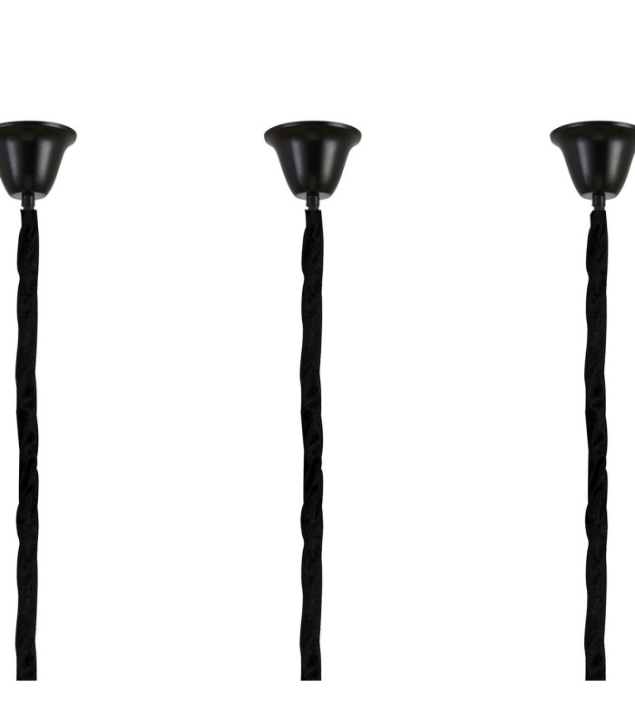 Poland 250 x 40cm Linear Pendant Bell Cup 13 Light E14 Matt Black/Clear Sculpted Glass Item Weight: 61kg-6