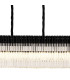 Poland 250 x 40cm Linear Pendant Bell Cup 13 Light E14 Matt Black/Clear Sculpted Glass Item Weight: 61kg-7