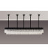 Poland 250 x 40cm Linear Pendant Bell Cup 13 Light E14 Matt Black/Clear Sculpted Glass Item Weight: 61kg-9