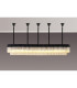 Poland 250 x 40cm Linear Pendant Bell Cup 13 Light E14 Matt Black/Cognac Sculpted Glass Item Weight: 61kg-3