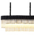 Poland 250 x 40cm Linear Pendant Bell Cup 13 Light E14 Matt Black/Cognac Sculpted Glass Item Weight: 61kg-5