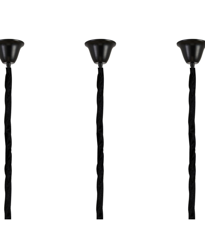 Poland 250 x 40cm Linear Pendant Bell Cup 13 Light E14 Matt Black/Cognac Sculpted Glass Item Weight: 61kg-6