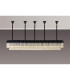 Poland 250 x 40cm Linear Pendant Bell Cup 13 Light E14 Matt Black/Cognac Sculpted Glass Item Weight: 61kg-9