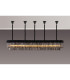 Poland 250 x 40cm Linear Pendant Bell Cup 13 Light E14 Matt Black/Smoked Sculpted Glass Item Weight: 61kg-3