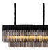 Poland 250 x 40cm Linear Pendant Bell Cup 13 Light E14 Matt Black/Smoked Sculpted Glass Item Weight: 61kg-5
