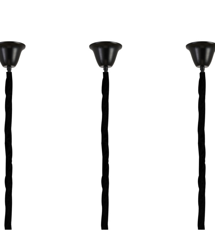 Poland 250 x 40cm Linear Pendant Bell Cup 13 Light E14 Matt Black/Smoked Sculpted Glass Item Weight: 61kg-6