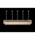 Poland 250 x 40cm Linear Pendant Bell Cup 13 Light E14 Polished Nickel/Clear Sculpted Glass Item Weight: 61kg-3