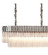 Poland 250 x 40cm Linear Pendant Bell Cup 13 Light E14 Polished Nickel/Clear Sculpted Glass Item Weight: 61kg-5
