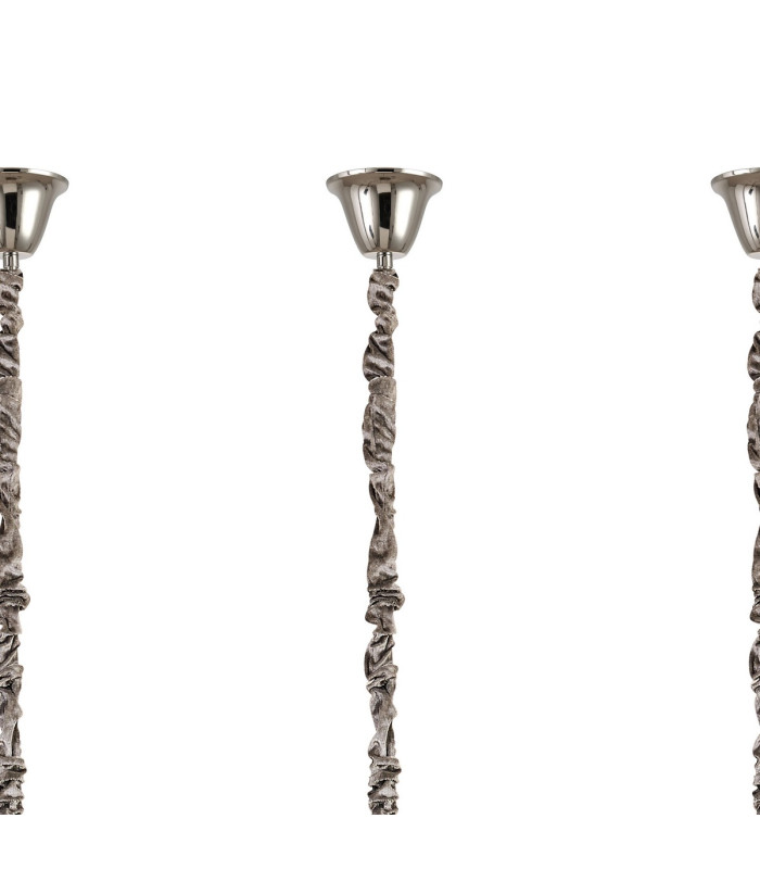Poland 250 x 40cm Linear Pendant Bell Cup 13 Light E14 Polished Nickel/Clear Sculpted Glass Item Weight: 61kg-6