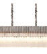 Poland 250 x 40cm Linear Pendant Bell Cup 13 Light E14 Polished Nickel/Clear Sculpted Glass Item Weight: 61kg-7