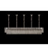 Poland 250 x 40cm Linear Pendant Bell Cup 13 Light E14 Polished Nickel/Clear Sculpted Glass Item Weight: 61kg-9