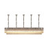 Poland 250 x 40cm Linear Pendant Bell Cup 13 Light E14 Polished Nickel/Cognac Sculpted Glass Item Weight: 61kg-1