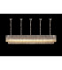 Poland 250 x 40cm Linear Pendant Bell Cup 13 Light E14 Polished Nickel/Cognac Sculpted Glass Item Weight: 61kg-3