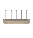 Poland 250 x 40cm Linear Pendant Bell Cup 13 Light E14 Polished Nickel/Cognac Sculpted Glass Item Weight: 61kg-4